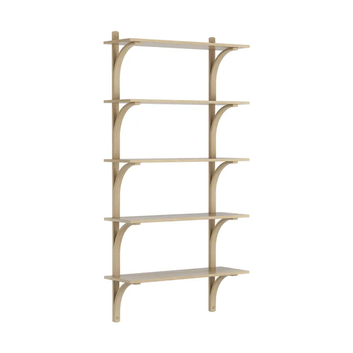 Levi hylla 5 hyllplan - Naturlackerad ek-mässing, 90 cm - Swedese