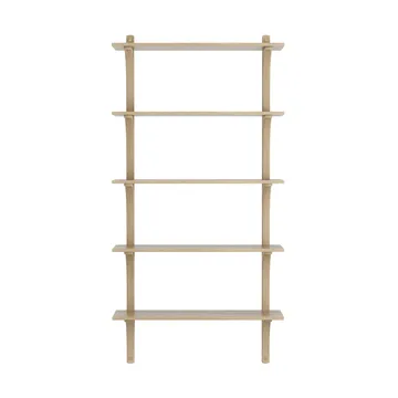 Levi hylla 5 hyllplan - Naturlackerad ek-mässing, 90 cm - Swedese