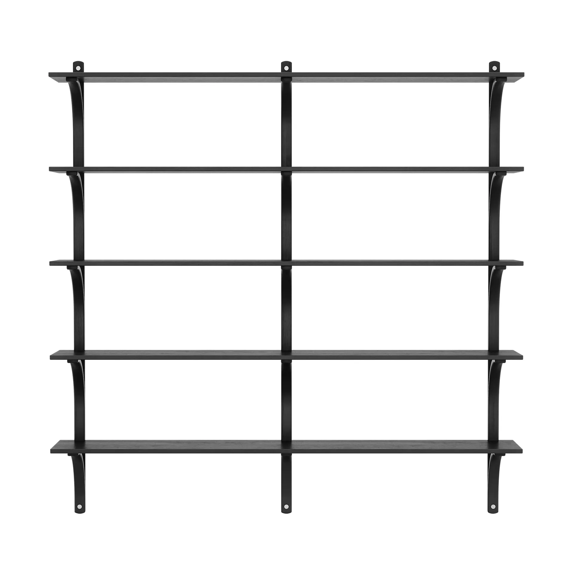 Levi hylla 5 hyllplan, Svartlaserad ask-aluminium, 180 cm Swedese