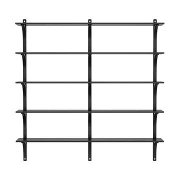 Levi hylla 5 hyllplan - Svartlaserad ask-aluminium, 180 cm - Swedese