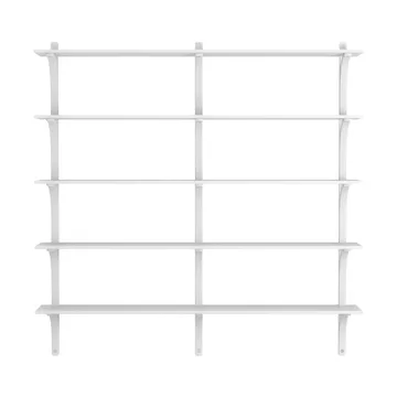 Levi hylla 5 hyllplan - Vitlaserad ask-aluminium, 180 cm - Swedese