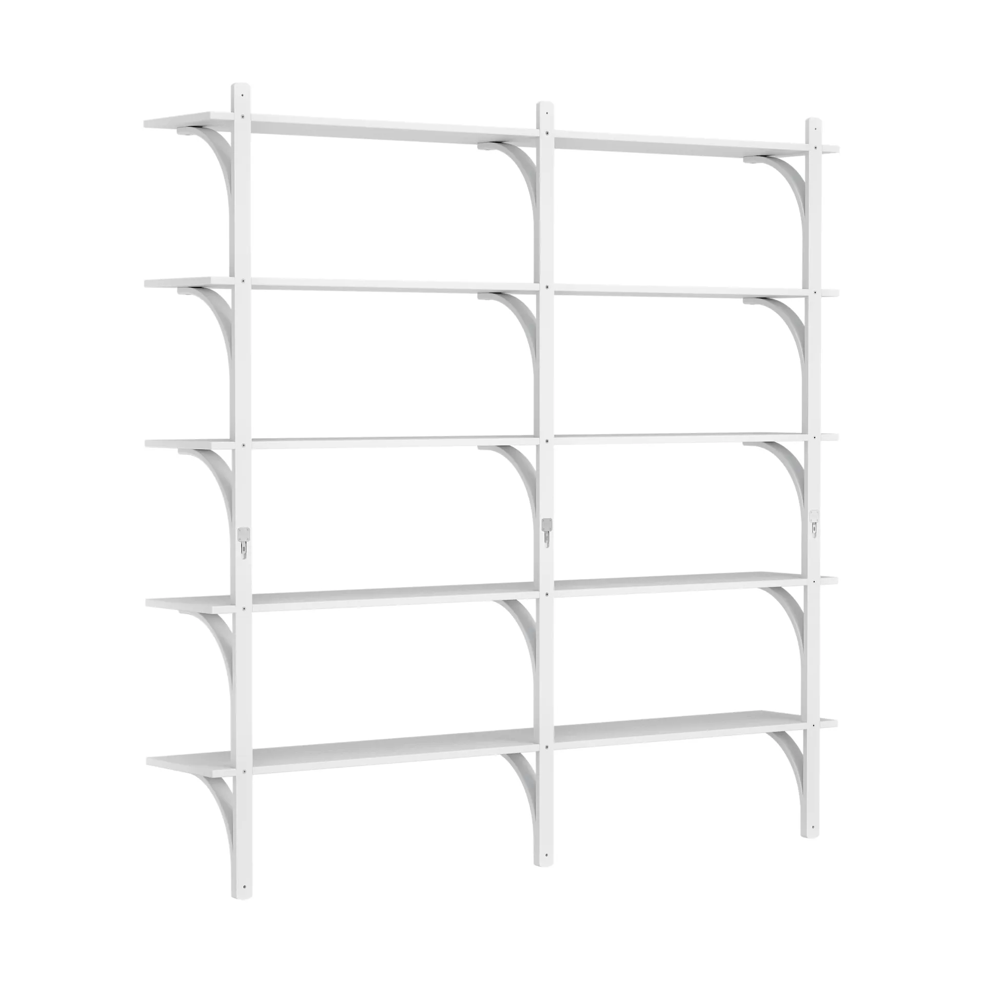 Levi hylla 5 hyllplan, Vitlaserad ask-aluminium, 180 cm Swedese