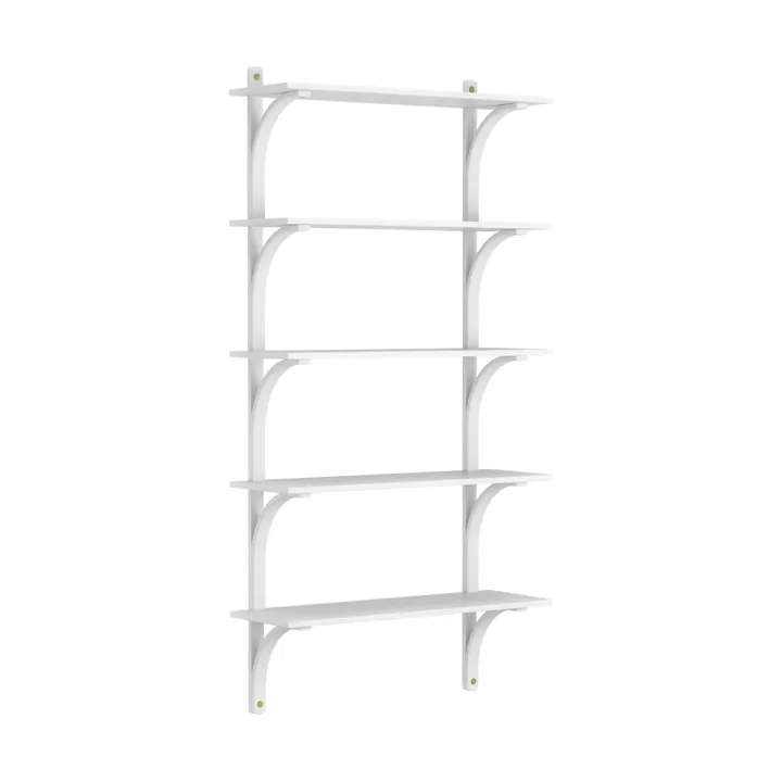Levi hylla 5 hyllplan - Vitlaserad ask-mässing, 90 cm - Swedese