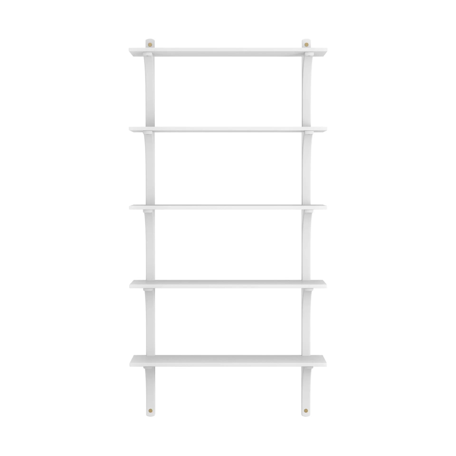 Levi hylla 5 hyllplan, Vitlaserad ask-mässing, 90 cm Swedese