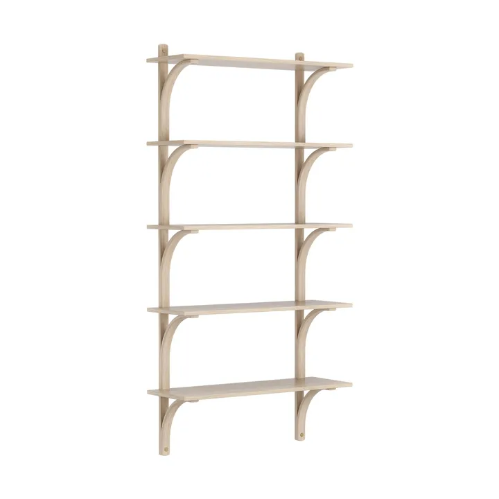 Levi hylla 5 hyllplan - Vitpigmenterad ek-mässing, 90 cm - Swedese