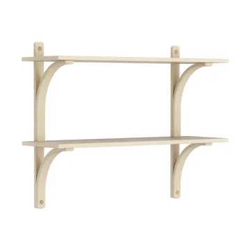 Levi hylla - Lackad ask-mässing, 2 hyllplan, 90 cm - Swedese