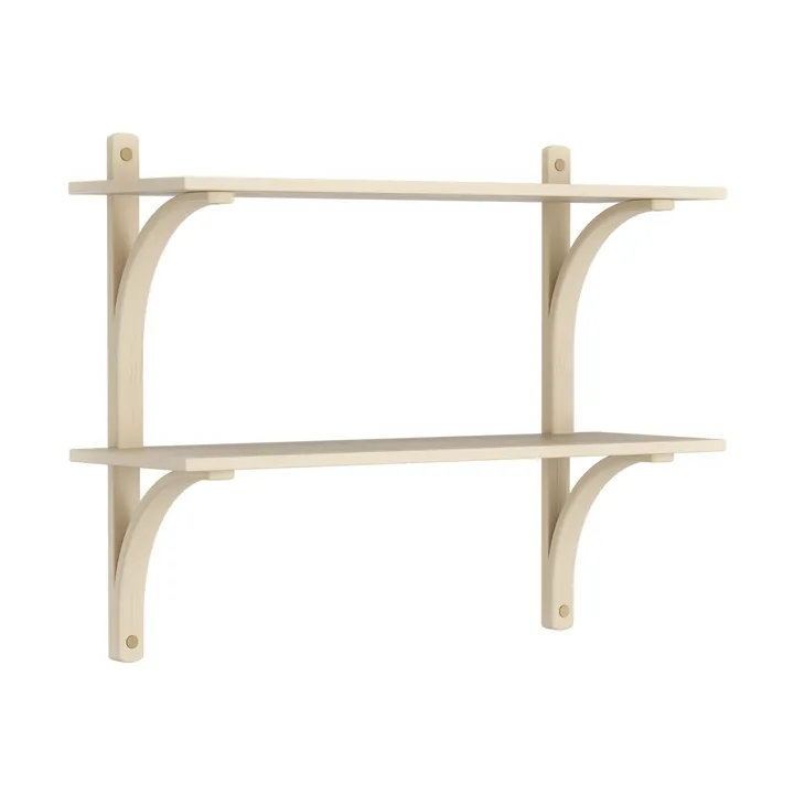 Levi hylla - Lackad ask-mässing, 2 hyllplan, 90 cm - Swedese