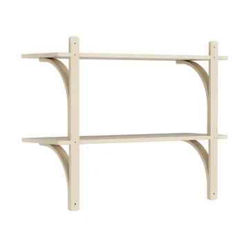 Levi hylla - Lackad ask-mässing, 2 hyllplan, 90 cm - Swedese