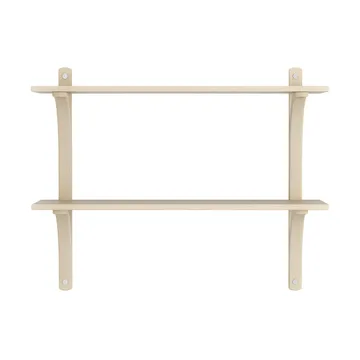 Levi hylla - Lackad ask-rostfritt stål, 2 hyllplan, 90 cm - Swedese