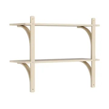 Levi hylla - Lackad ask-rostfritt stål, 2 hyllplan, 90 cm - Swedese