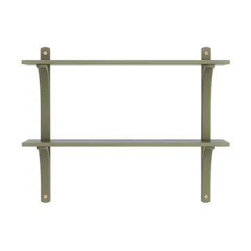 Levi hylla - Moss green-mässing, 2 hyllplan, 90 cm - Swedese