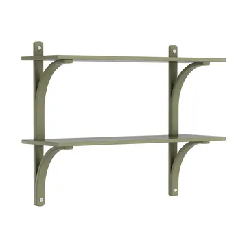 Levi hylla - Moss green-rostfritt stål, 2 hyllplan, 90 cm - Swedese