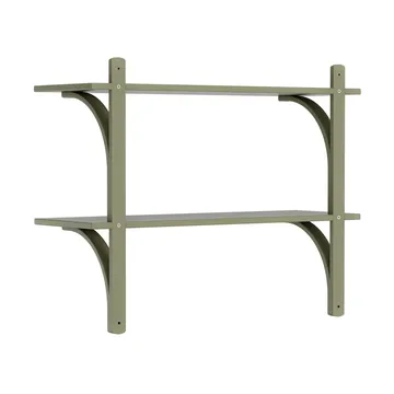Levi hylla - Moss green-rostfritt stål, 2 hyllplan, 90 cm - Swedese