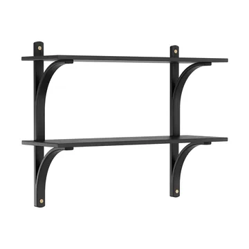 Levi hylla - Svart ask-mässing, 2 hyllplan, 90 cm - Swedese