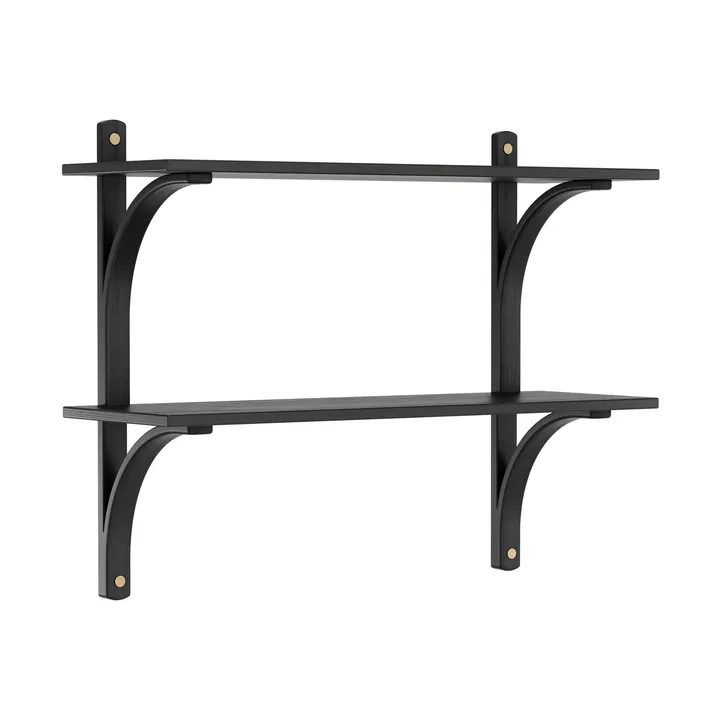 Levi hylla - Svart ask-mässing, 2 hyllplan, 90 cm - Swedese