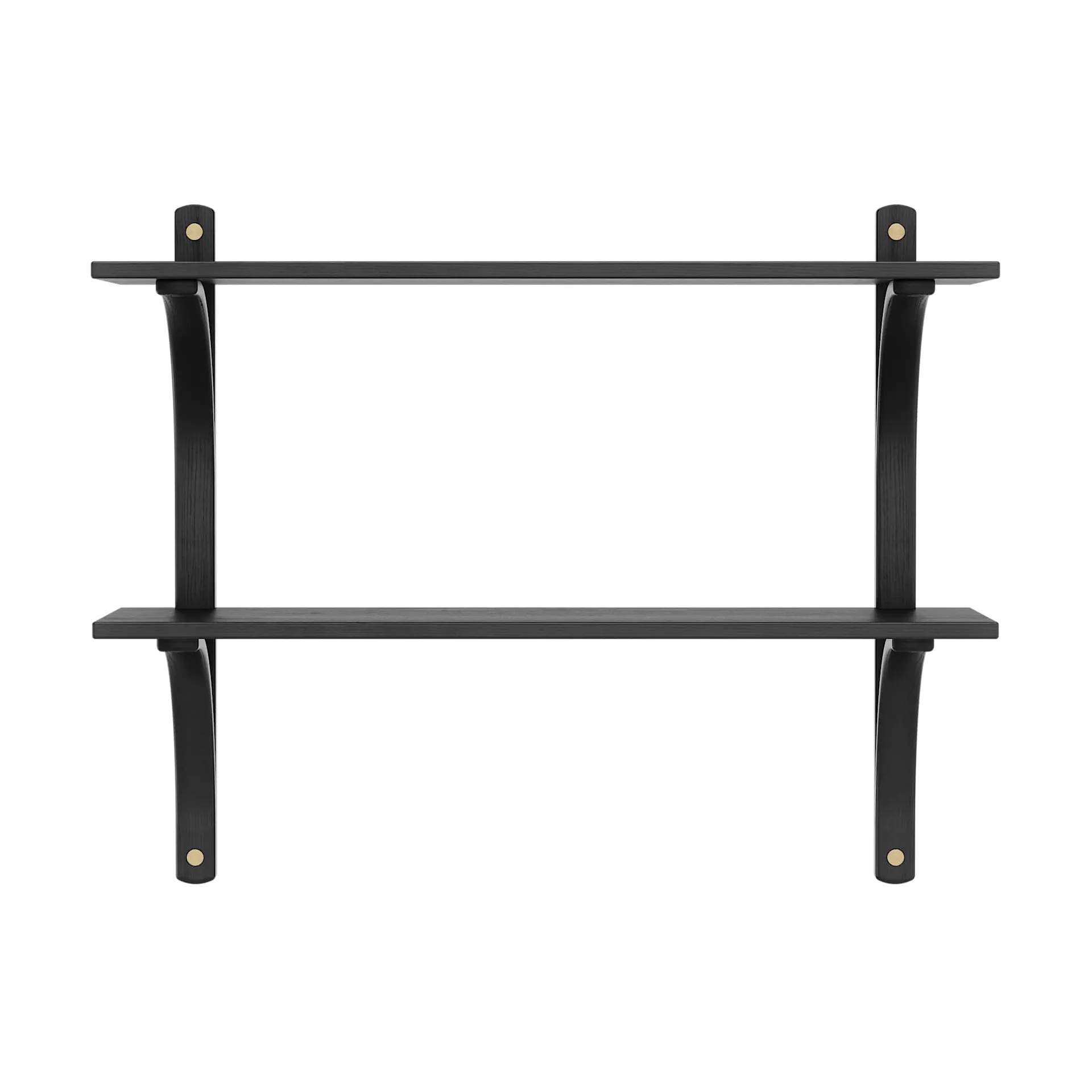 Levi hylla, Svart ask-mässing, 2 hyllplan, 90 cm Swedese