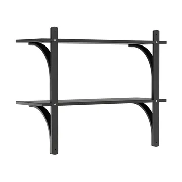 Levi hylla - Svart ask-mässing, 2 hyllplan, 90 cm - Swedese