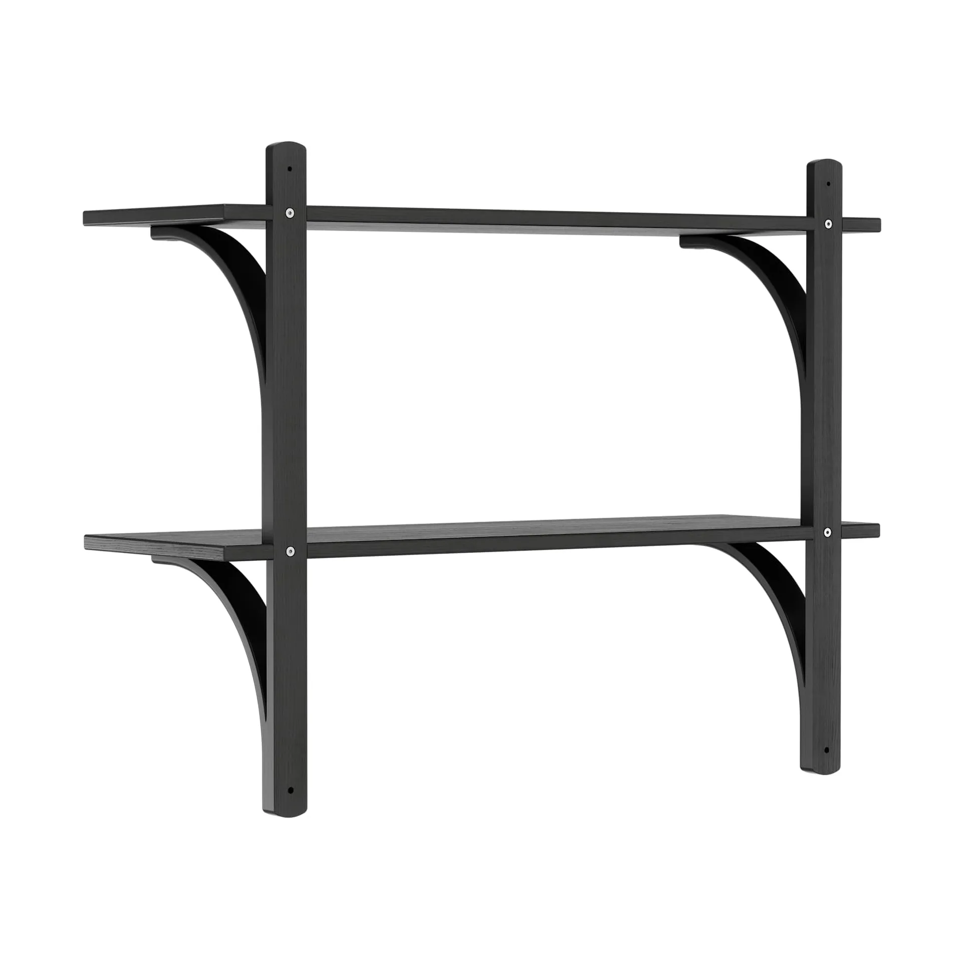 Levi hylla, Svart ask-rostfritt stål, 2 hyllplan, 90 cm Swedese
