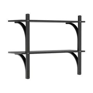 Levi hylla - Svart ask-rostfritt stål, 2 hyllplan, 90 cm - Swedese
