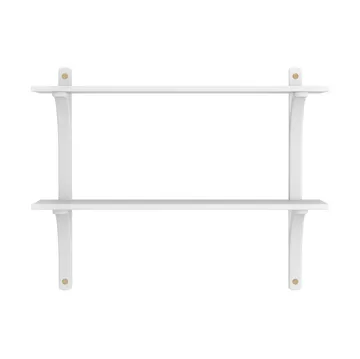 Levi hylla - Vit ask-mässing, 2 hyllplan, 90 cm - Swedese