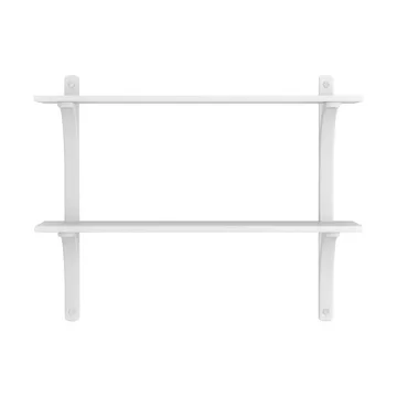 Levi hylla - Vit ask-rostfritt stål, 2 hyllplan, 90 cm - Swedese