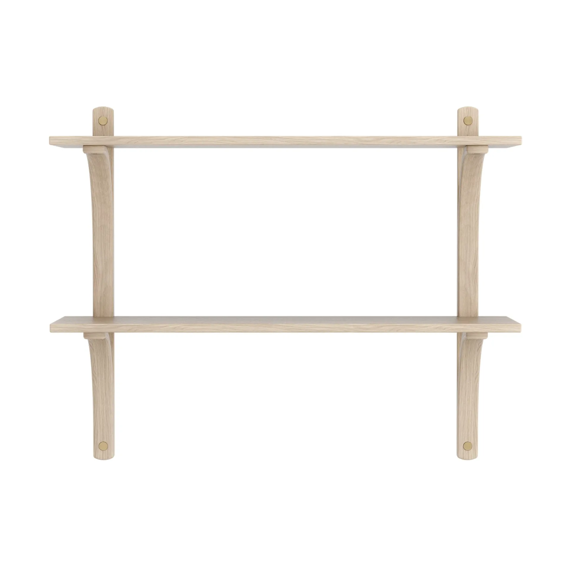 Levi hylla, Vitpig. ek-mässing, 2 hyllplan, 90 cm Swedese