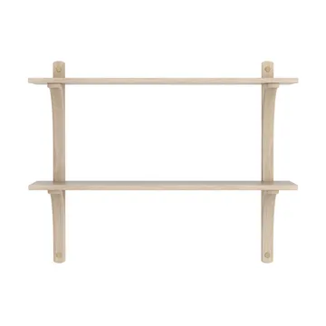 Levi hylla - Vitpig. ek-mässing, 2 hyllplan, 90 cm - Swedese