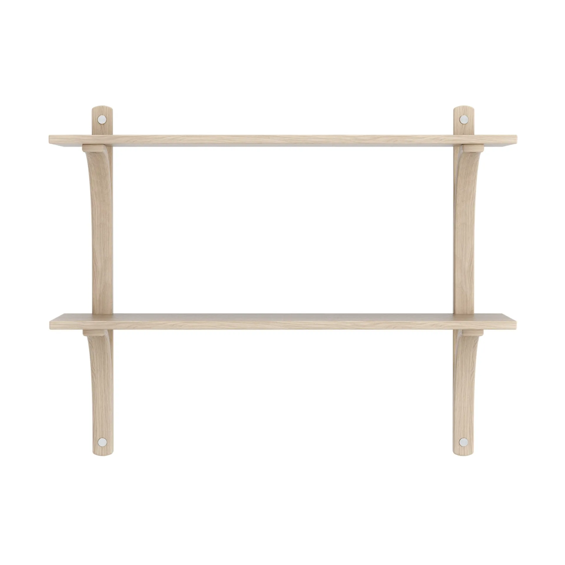 Levi hylla, Vitpig. ek-rostfritt stål, 2 hyllplan, 90 cm Swedese