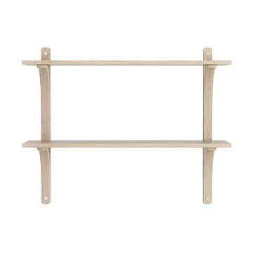 Levi hylla - Vitpig. ek-rostfritt stål, 2 hyllplan, 90 cm - Swedese