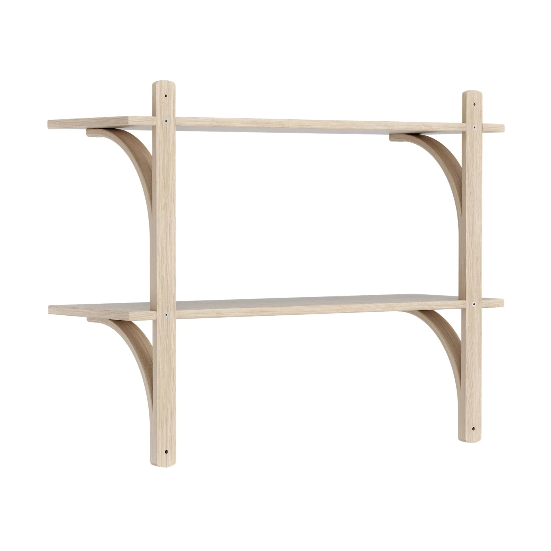 Levi hylla, Vitpig. ek-rostfritt stål, 2 hyllplan, 90 cm Swedese