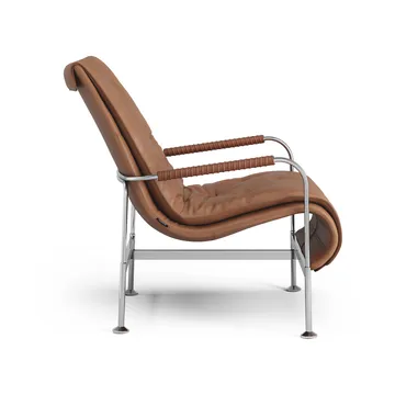 Serpentine fåtölj - Läder Elmo Soft ljusbrun-krom-tärnsjö Cognac - Swedese