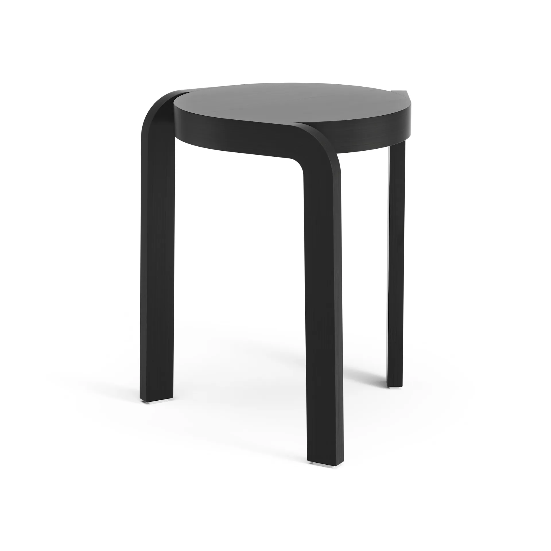 Spin rund pall H44 cm, Ask svartlaserad, Ø32x44 cm Swedese
