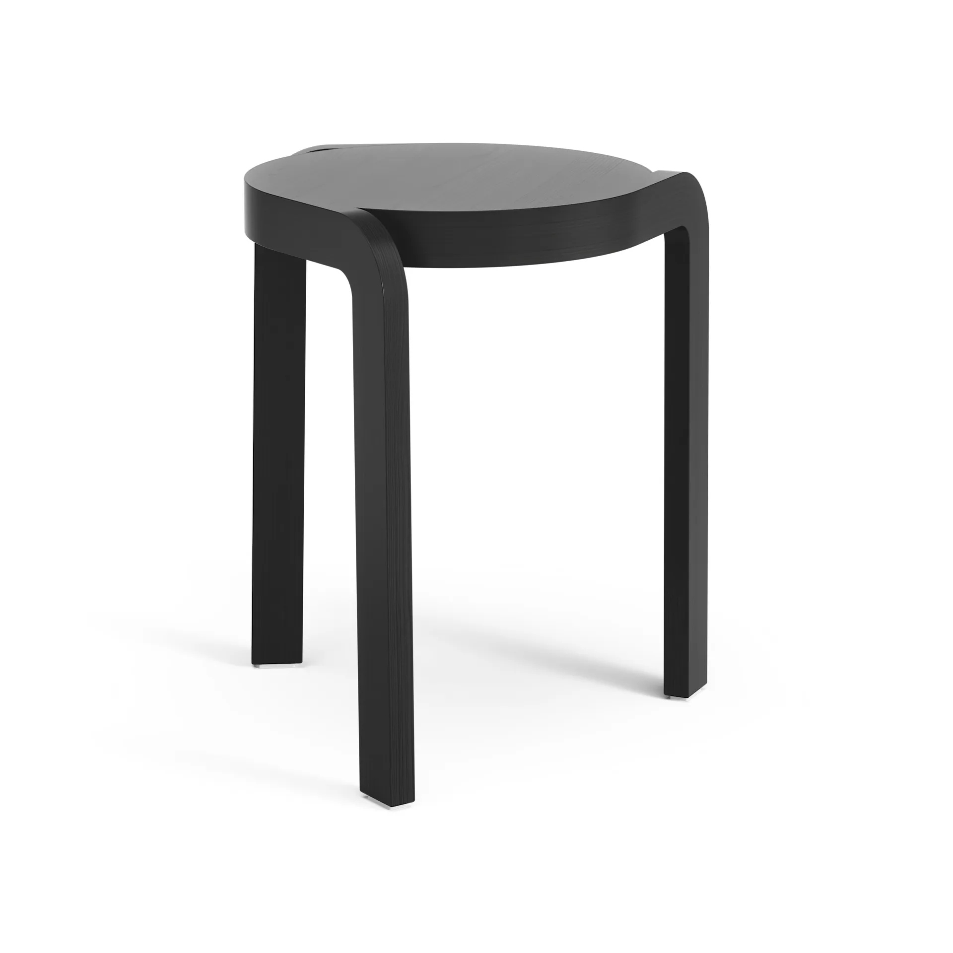 Spin rund pall H44 cm, Ask svartlaserad, Ø32x44 cm Swedese