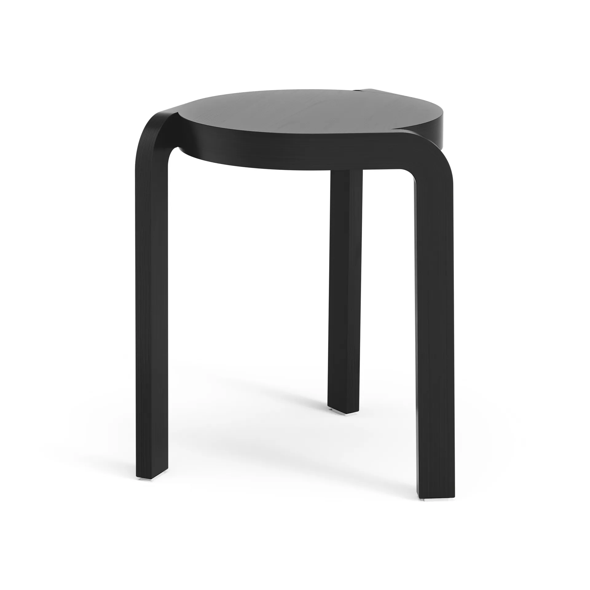 Spin rund pall H44 cm, Ask svartlaserad, Ø32x44 cm Swedese