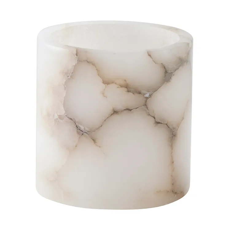 Alabaster ljuslykta, Vit-beige, S 10 cm Tell Me More