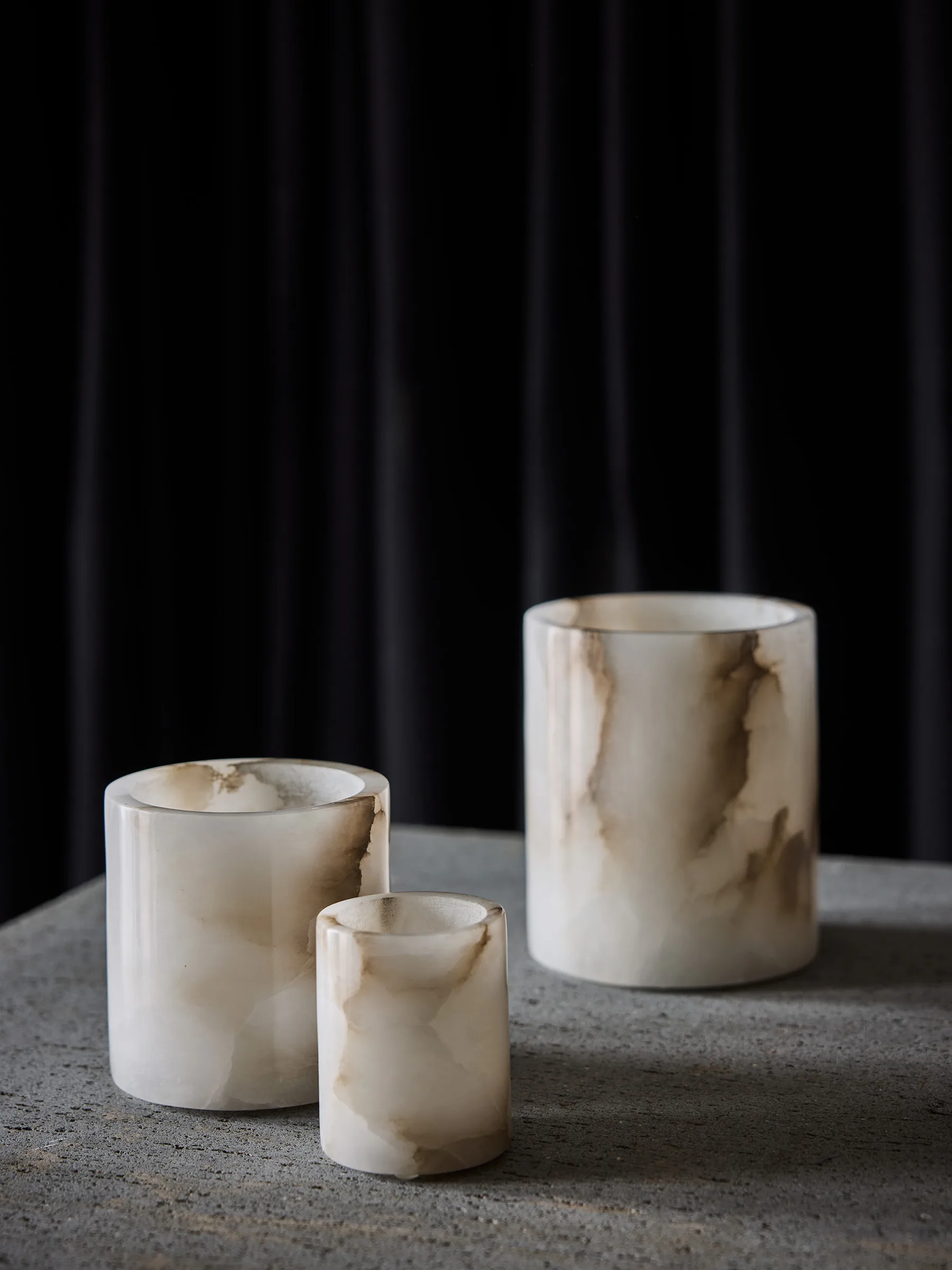 Alabaster ljuslykta, Vit-beige, XS 7,5 cm Tell Me More
