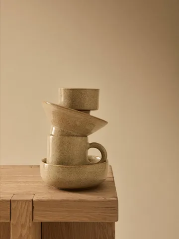 Elio cylinder skål - Beige speckled, Ø8,5x4,5 cm - Tell Me More