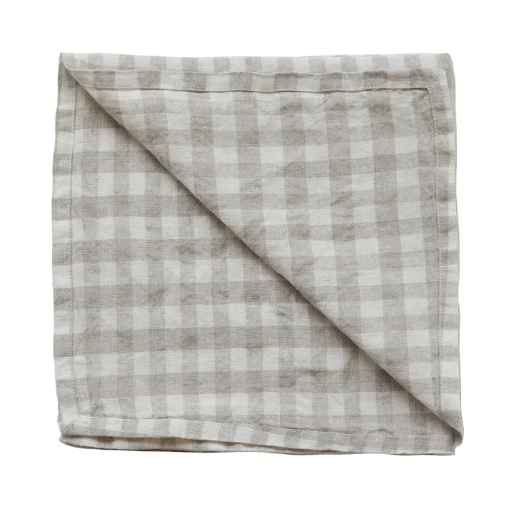 Gingham rutig kökshandduk 70x50 cm - Natural - Tell Me More