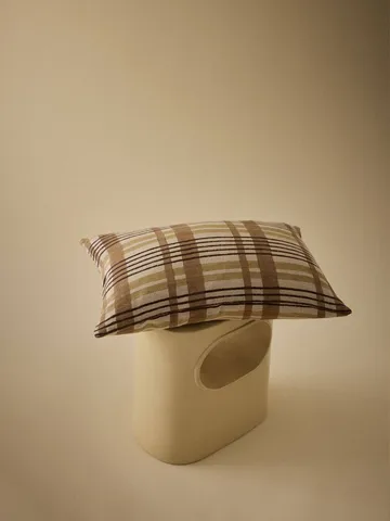 Nico kuddfodral - Block print brown, 40x60 cm - Tell Me More