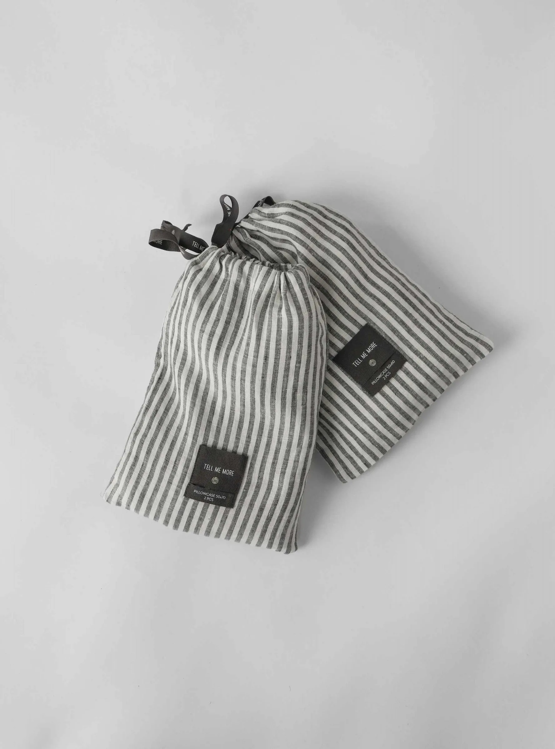 Stonewashed linen örngott 50x60 cm 2-pack, Grey-white Tell Me More