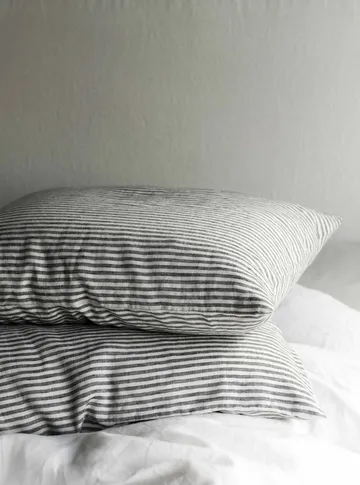 Stonewashed linen örngott 50x60 cm 2-pack - Grey-white - Tell Me More