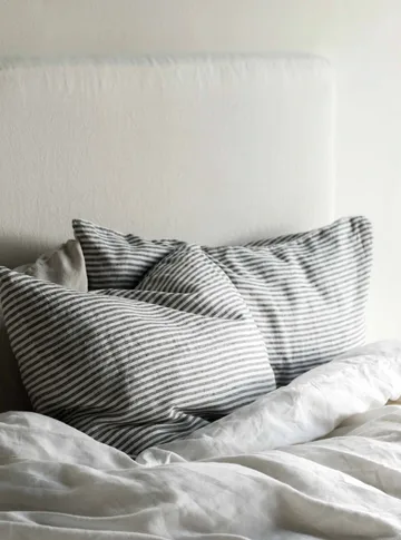 Stonewashed linen örngott 50x60 cm 2-pack - Grey-white - Tell Me More