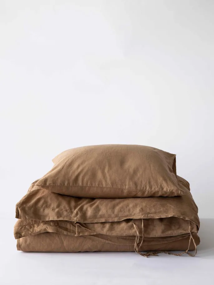 Stonewashed linen örngott 50x60 cm 2-pack, Hazelnut Tell Me More