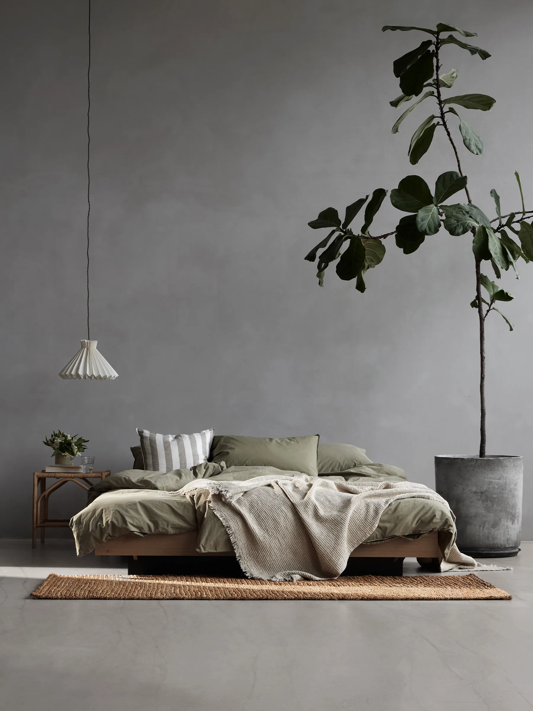 Tell Me More påslakan bomull, Olive, 240x220 cm Tell Me More