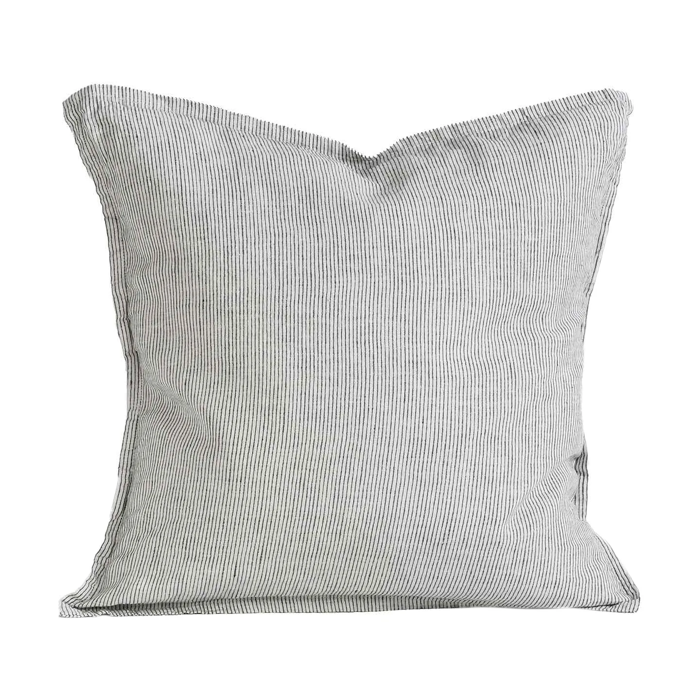 Washed linen kuddfodral 50x50 cm, Pinstripe Tell Me More