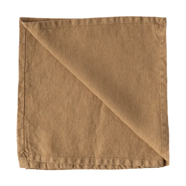 Washed linen tygservett 45x45 cm - Hazelnut - Tell Me More