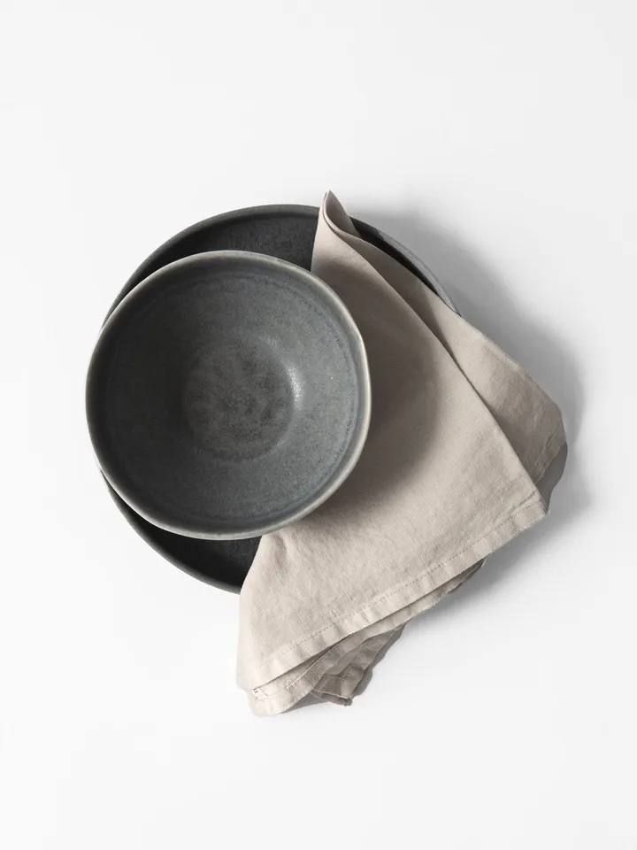 Washed linen tygservett 45x45 cm - Warm grey - Tell Me More