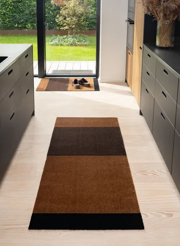 Stripes dörrmatta horisontell - Cognac-dark brown-black, 60x90 cm - tica copenhagen