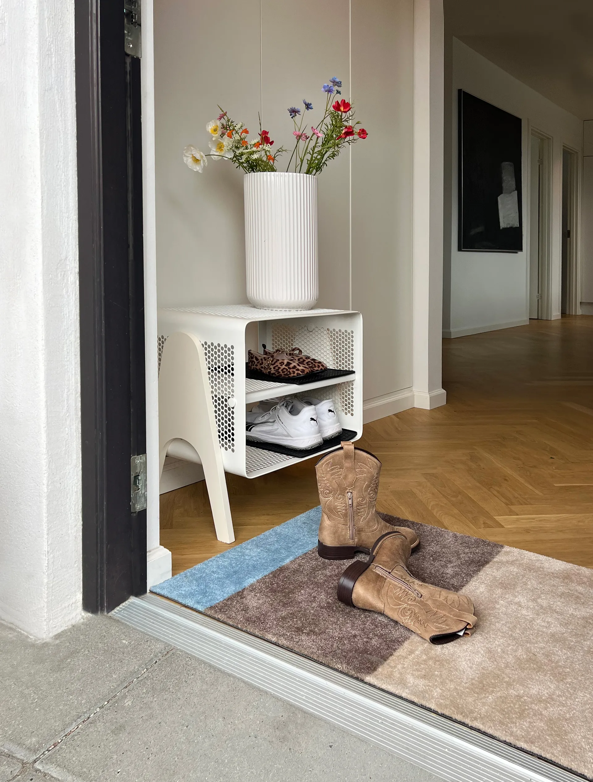 Stripes dörrmatta, Ivory-sand-blue, 60x90 cm tica copenhagen