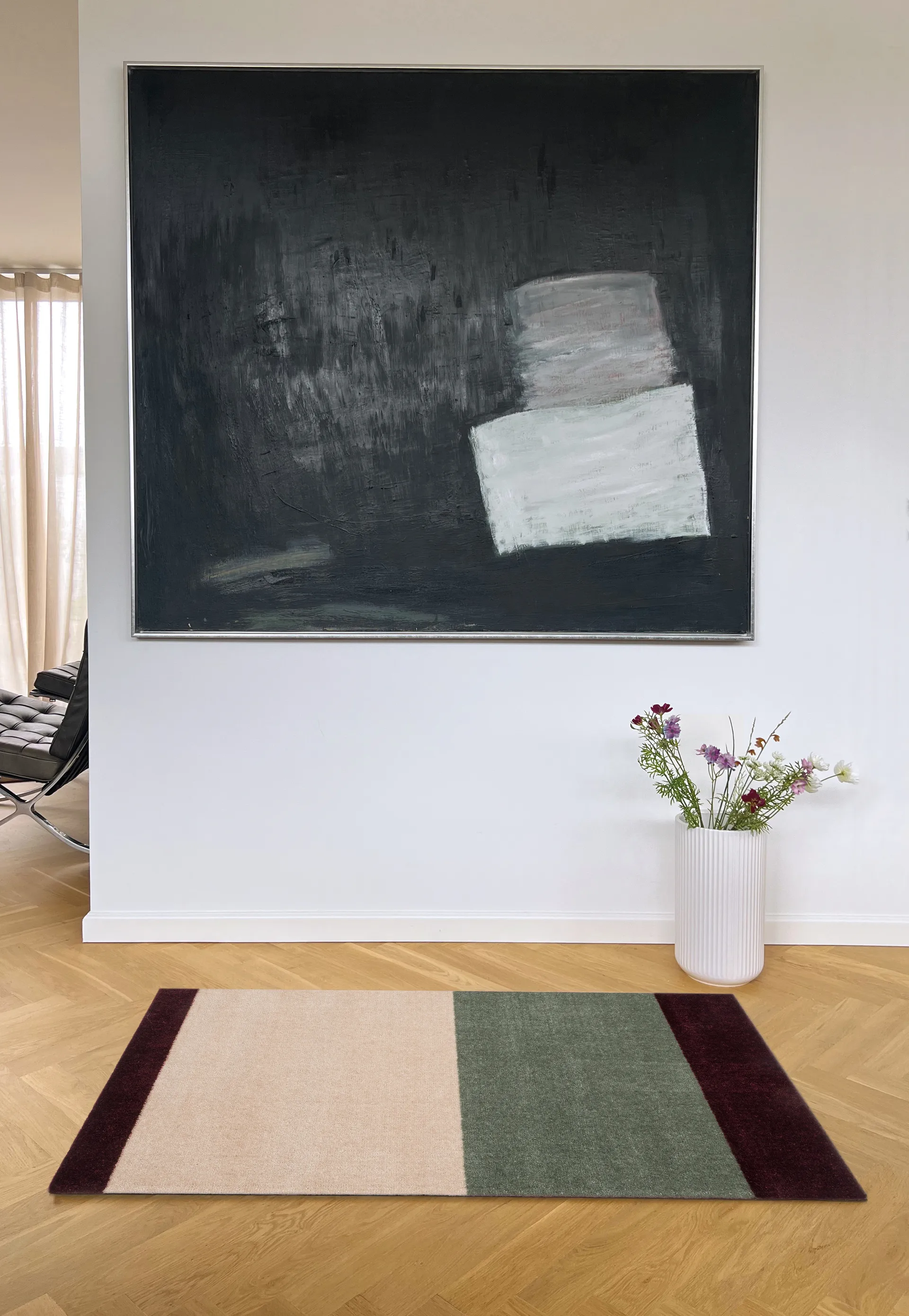Stripes gångmatta horisontell, Green-ivory-bordeaux, 67x120 cm tica copenhagen